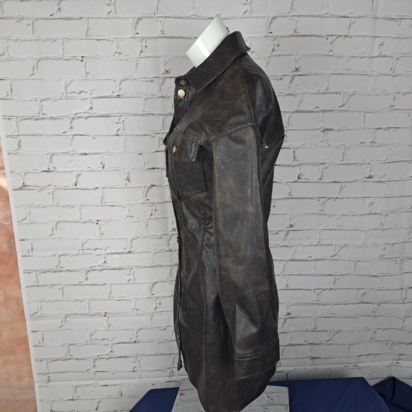 ZARA Washed Faux Leather Dress - Picture 6 of 10